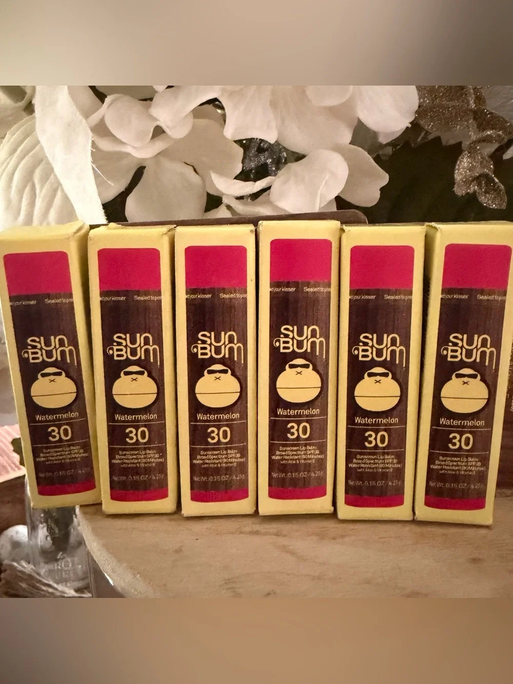 Sun Bum Watermelon Sunscreen Lip Balm SPF 30 Lot of ( 6 ) expiration 2/28 & 5/28